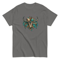 Image 10 of Unisex classic tee, Turquoise and Brown Skull Tee, Western