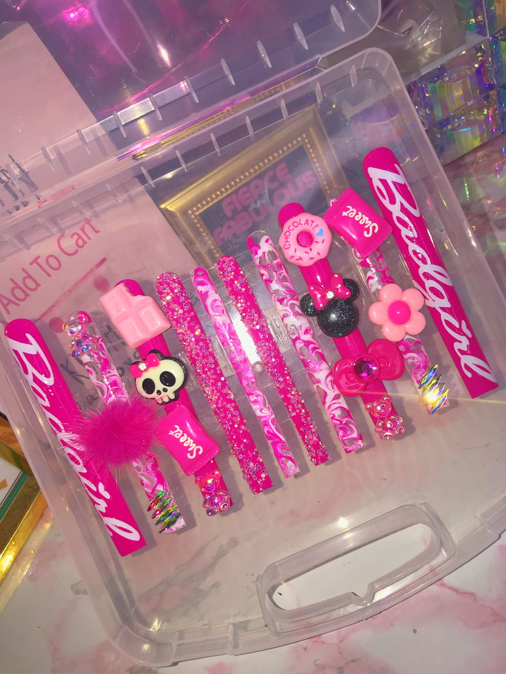 Image of Bad Girl 5XL Pink Kawaii Nail Set 