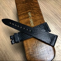 Image 1 of Limited Edition Black Russian grain Unlined Horween Shell Cordovan Watch Strap