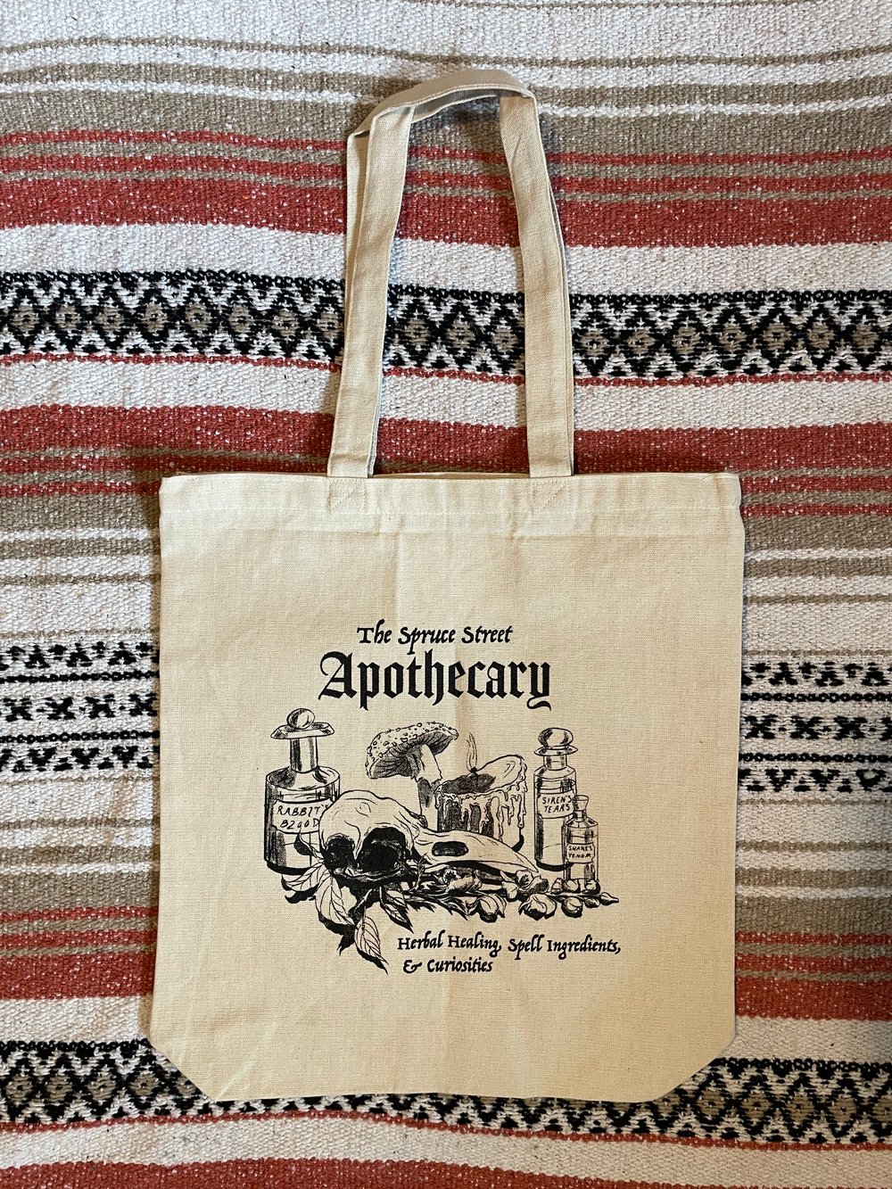 Apothecary Recycled Canvas Screen Printed Tote Bag