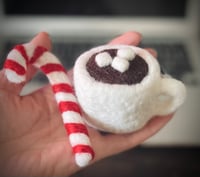 Image 2 of Felted cocoa + candy cane