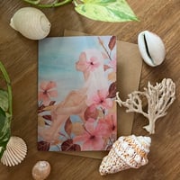 Greeting Card “Hibiscus and Summer Girl”
