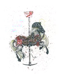 Image 3 of Set 4 - Carousel of Nightmares -  Carrie / My Bloody Valentine / Phantom Horse 9x7 Signed Art Prints