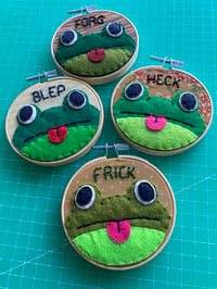 Image 3 of Frog embroidery hoops