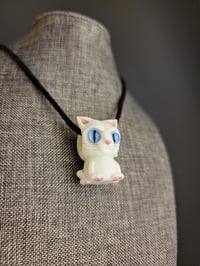 Image 1 of Lotus White Mini Kitty Pendant