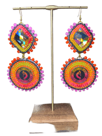 Image 1 of Sunrise Neon Kokopelli Earrings 