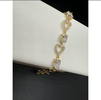 Image 1 of White Heart Bracelet 