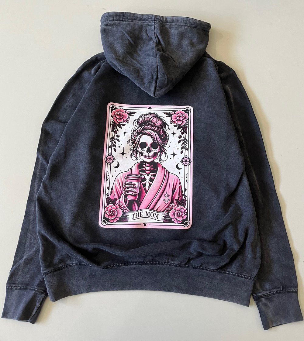 Image of ACID WASH- THE MOM SKELETON HOODIE