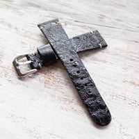 Image 4 of 40's Style Ostrich Strap in Black - 2 stitch