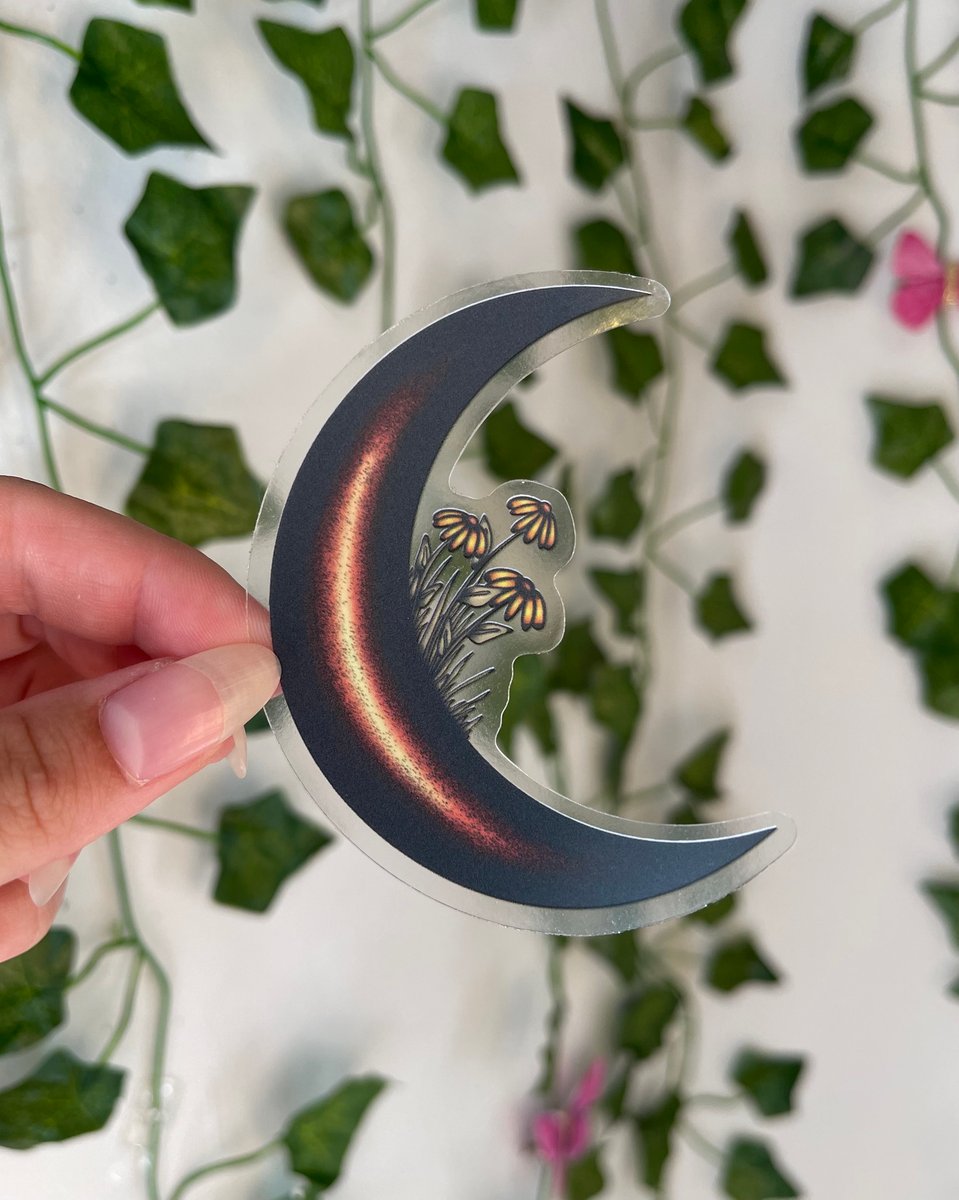 Floral Moon Sticker – Big Moods, Moon Stickers 