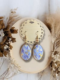 Image 1 of Oval Gold Flake Plated Danglies