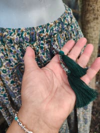 Image 4 of M/l Sari PJ lounge set with Bag tassel green Paisley 