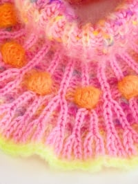 Image 4 of Sofie and Iris Bubble Gum Pink, Strong Orange and Multi Neon Mohair Collar