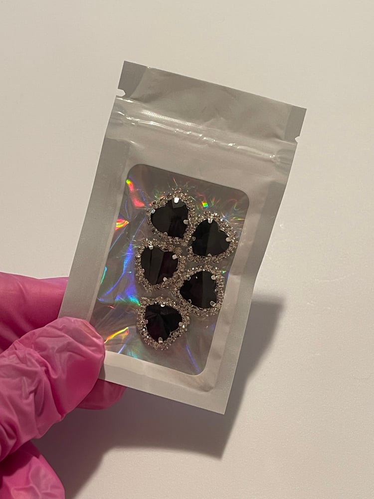 Image of BLACK BLING HEARTS