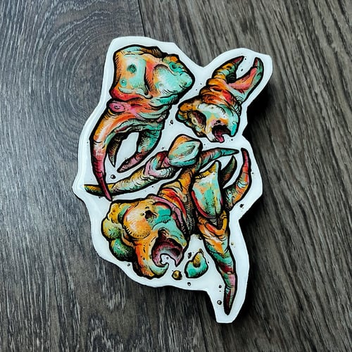 Image of Wooden teeth paintings 