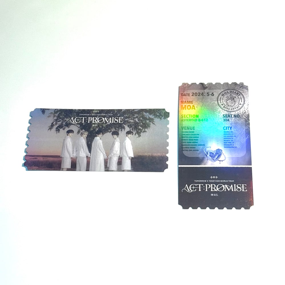 TXT 直筆サイン LIMITED PHOTO TICKET TXT TOURS KEEPSAKE COMMEMORATIVE HOLO TICKET | PRIMARY!