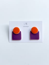 Paire de boucles d’oreilles céramique COLLA orange et violet