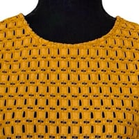 Image 4 of Yellow Crochet Sleeveless Zara Top with Ruffle Accent - Size M Beach Boho