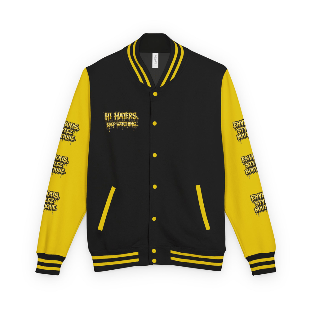 Image of Unisex Letterman Jacket — "Bye Haters, Don't Believe Me? Just Watch" Varsity Jacket