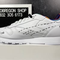 Image 5 of REEBOK CLASSIC LEATHER INTERNATIONAL PEACE DAY MENS SHOES SIZE 12 WHITE BLACK NEW