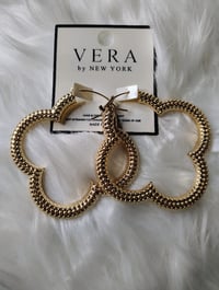 Image 1 of AISHA GOLD CLOVER EARRINGS 