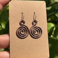 Image 2 of Simple Swirl Copper Earrings 🤎