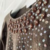 Cocoa Brown Sequin Cashmere Sequin Sweater 