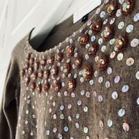 Image 2 of Cocoa Brown Sequin Cashmere Sequin Sweater 