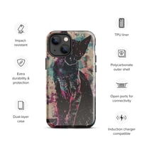 Image 19 of Colorful Watercolor Paint Splatters Black Cat Tough Case for iPhone®