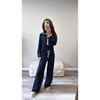 Navy and Cream Half Zip Tracksuit 