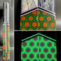 Image 1 of Giraffe Bone & 3D Resin GLOW Segmented Knife Scales