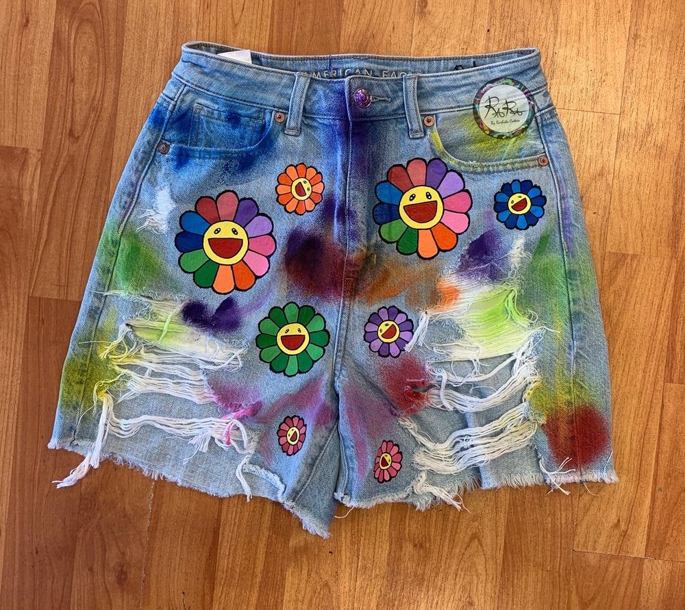 Image of Takashi Murakami Inspired Flower Shorts