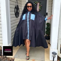 Oversized Black/Denim Dress (Plus)