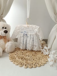 Image 1 of Photo prop | Newborn girls dress for photo shoots | Bella | blue and white
