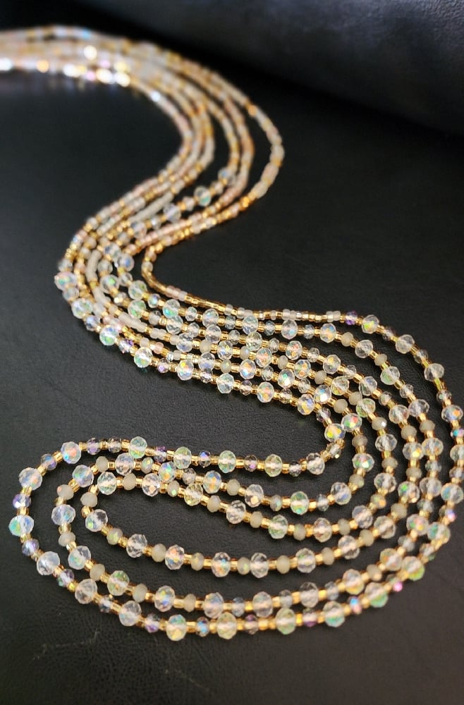 Image of Tigers eye with swarovski crystals