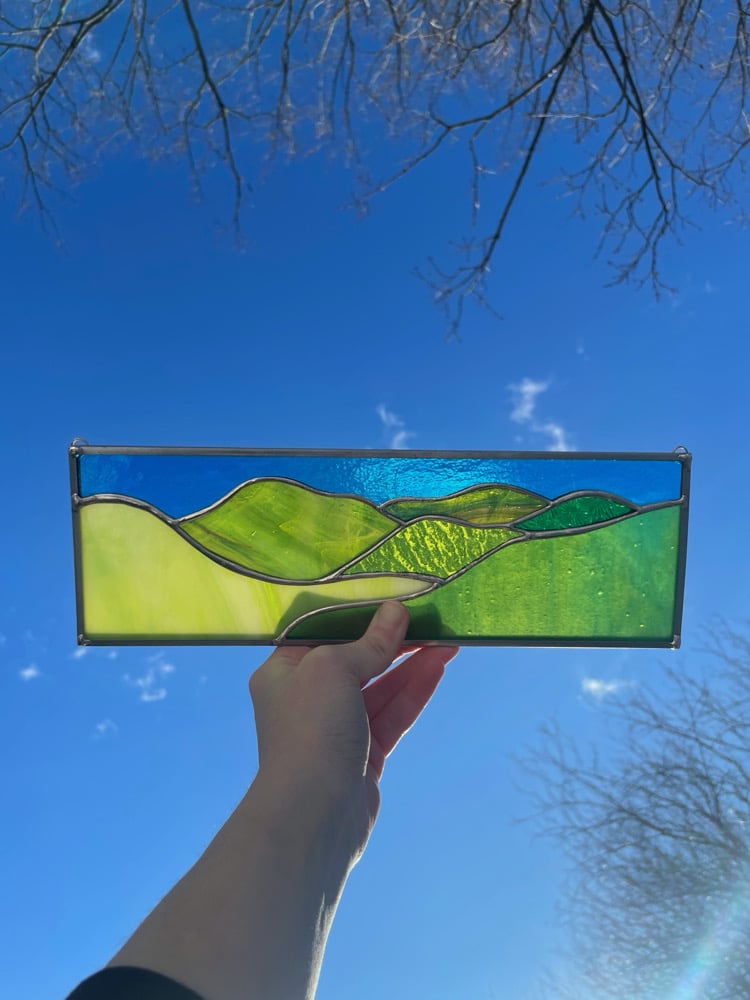 Green Luminous Mountainscape