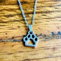 Image 1 of Set of 5 animal paw silver plated necklaces