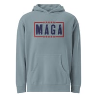 Image 2 of MAGA - Embroidered-  Unisex pigment-dyed hoodie from PatriotsCo.com