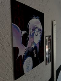 Image of hand embellished demon girl print