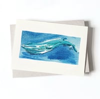 Fin Whale Watercolour Card