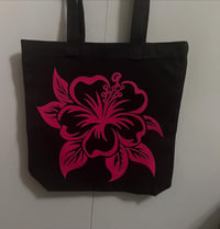  Pink flower canvas bag