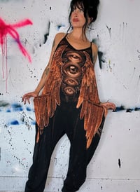 Image 3 of “OTHERWORLDS” CUSTOM BLEACH PAINTED OVERSIZED ROMPER LARGE