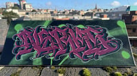 Handpainted Cherry Red graffiti canvas