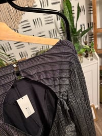 Image 2 of NWT Metallic silver and black dress with back out 