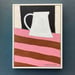 Image of White Jug on Stripes
