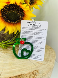 Image 2 of Teachers Apple Keyring