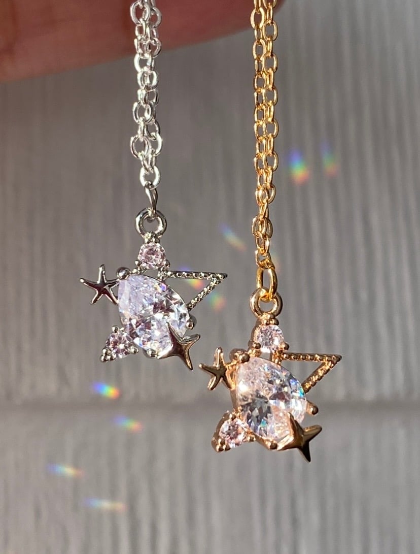 Image of Shooting Star Pendant ✨⭐️💫(Silver or Gold Plated Chain)