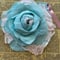 Image of antique aqua linen and white lace Rose adornment patch copy copy copy