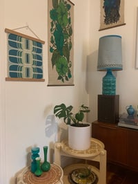 Image 2 of ‘Teleport’ in teal small Vintage Groove wall hanging 