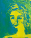 Blue-yellow Portrait No2 - Acrylic On Canvasboard, cc 24x30 cm